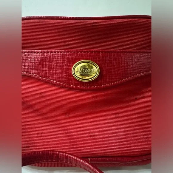 ✨ Vintage Monet Red Monogram Crossbody ✨ - Picture 3 of 9